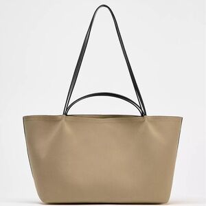 Zara double handle shopper bag